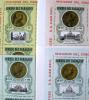 Papiee, herby, monety na znaczkach - Paragwaj z nadrukiem MUESTRA czyste