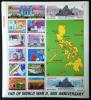 FILIPINY - 50 rocznica zakoczenia II Wojny wiatowej, mapy, architektura czysty