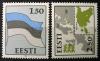 ESTONIA - Flaga, mapa czyste