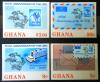 GHANA - 100 lat UPU, znaczki na znaczkach cite czyste POZYCJA DOSTPNA