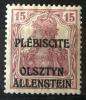 OLSZTYN - Niemieckie znaczki obiegowe z nadrukiem typograficznym wykonanym w Pastwowej Drukarni w Berlinie z Gwarancj aszkiewicza czysty lady podlepek