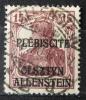 OLSZTYN - Niemieckie znaczki obiegowe z nadrukiem typograficznym wykonanym w Pastwowej Drukarni w Berlinie kasowany