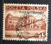 Polskie znaczki opaty 294, 296, 284 II (rys 28,6 x 22,2 mm) z nadrukiem typograficznym kasowany